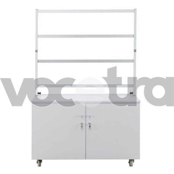 Cabinet with integrated aluminium frame for fixing A4 stands
