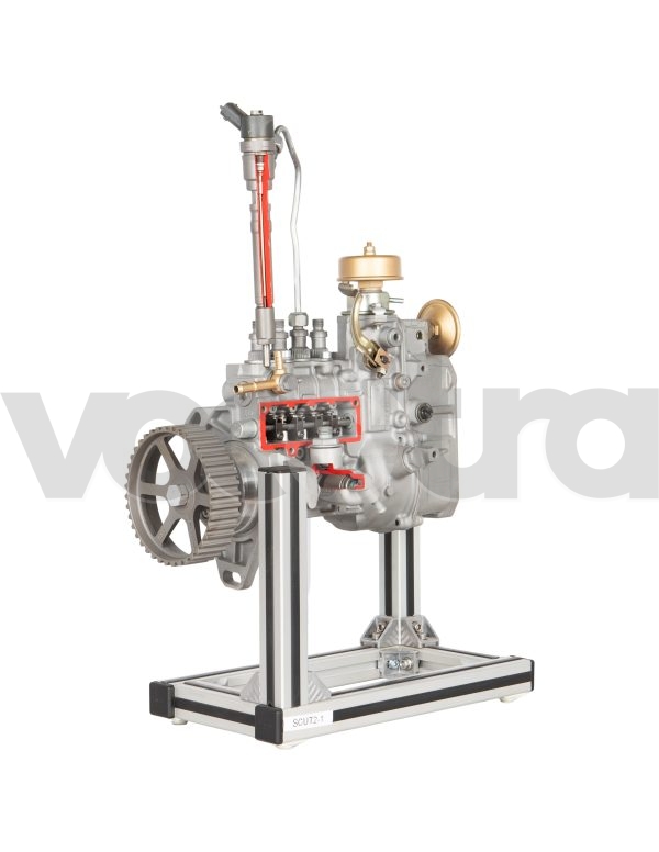Model section of a 4-section injection pump with pneumatic speed control